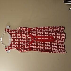 Red and white pokadot dress